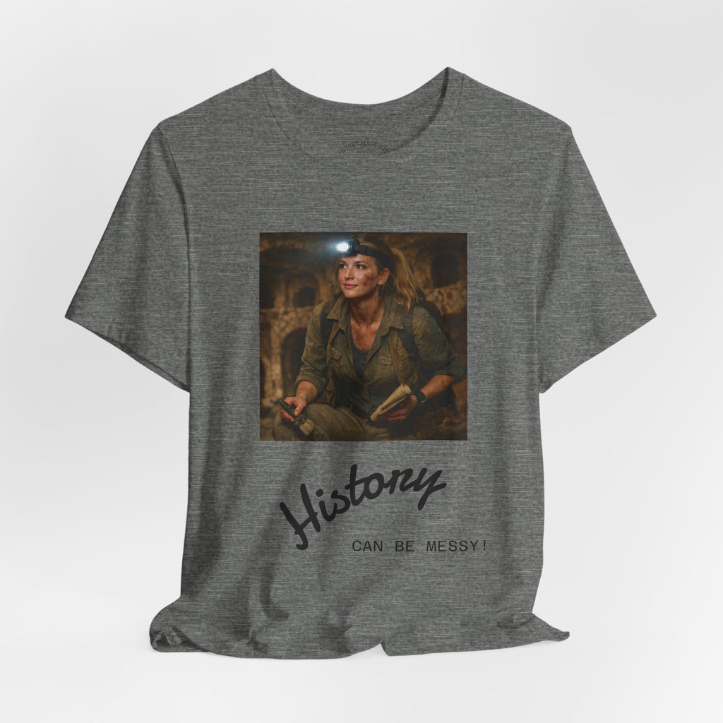 History Can Be Messy tee | Vintage Explorer Portrait shirt