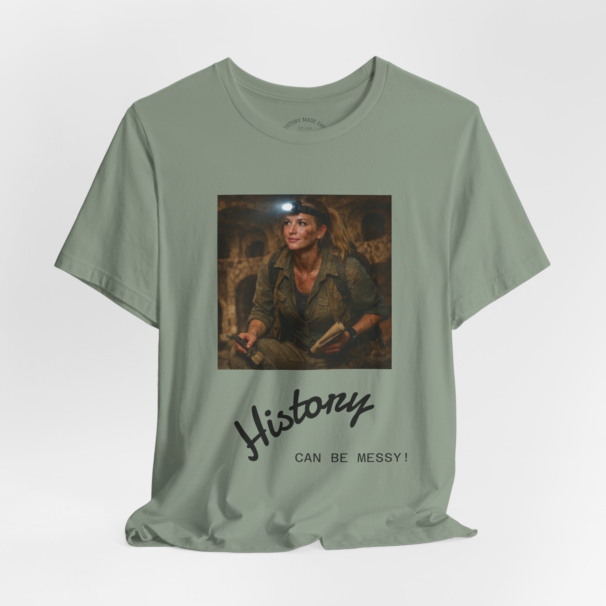 History Can Be Messy tee | Vintage Explorer Portrait shirt