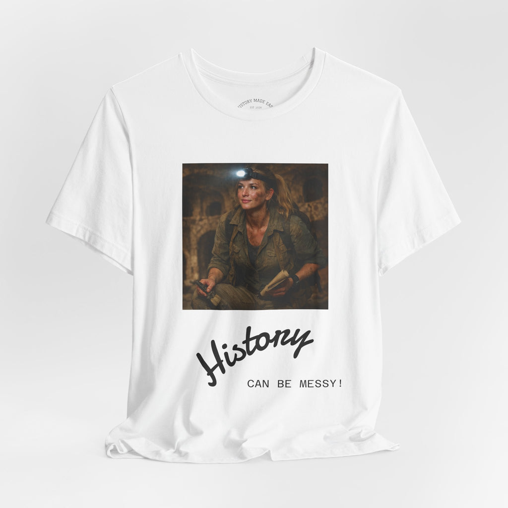 History Can Be Messy tee | Vintage Explorer Portrait shirt