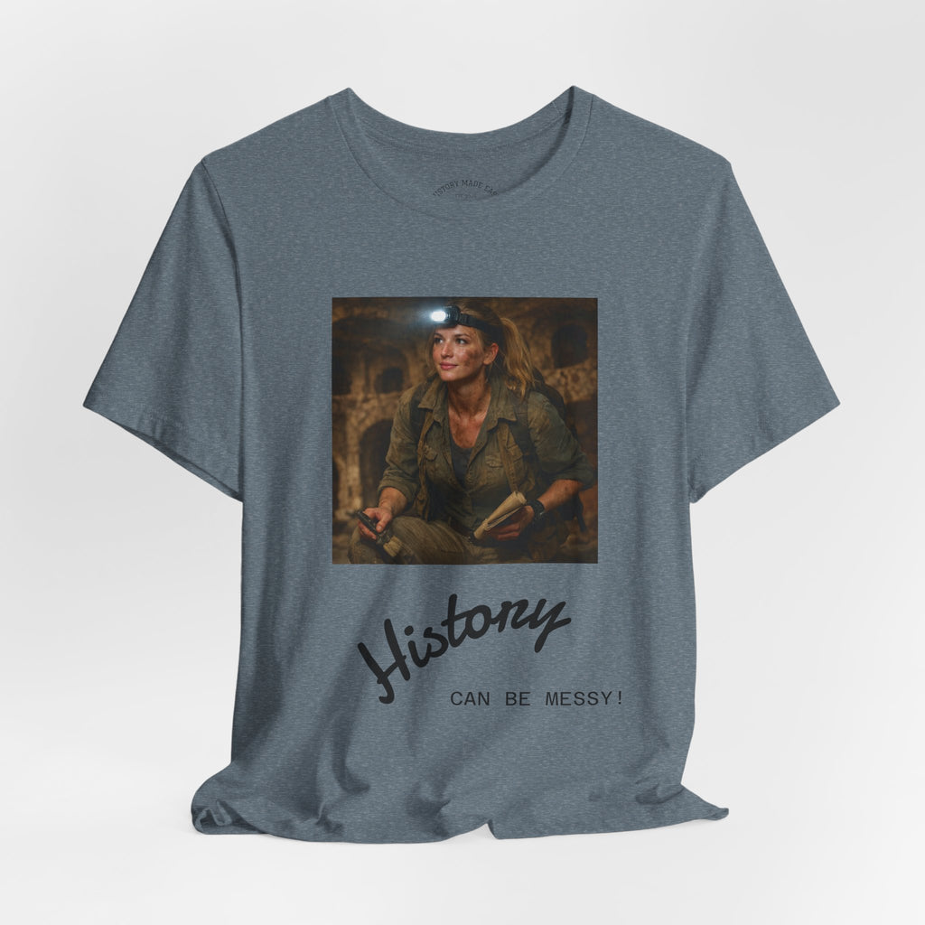 History Can Be Messy tee | Vintage Explorer Portrait shirt